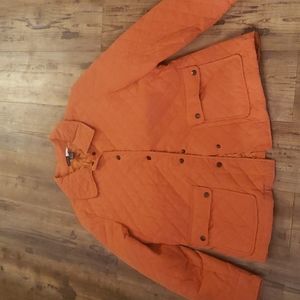 Quilted orange button up jacket